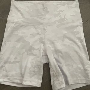 TNA white camo biker shorts